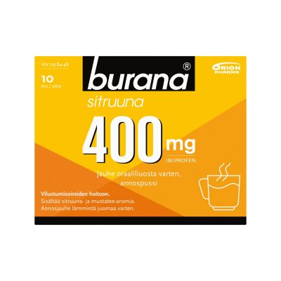 BURANA SITRUUNA jauhe oraaliliuosta varten, annospussi 400 mg 10 kpl