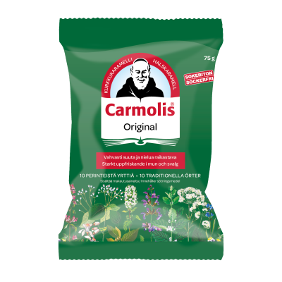 Carmolis Sokeriton Yrttikaramelli 1x72 g