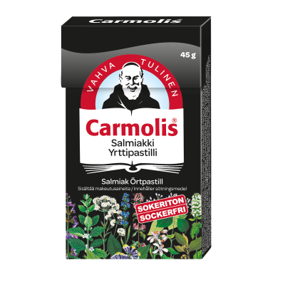 Carmolis Salmiakki Yrttipastilli 1x45 g 