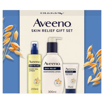 Aveeno Skin Relief lahjapakkaus (sis Lotion 300ml, Body Oil 200ml, Hand Cream 75 1 kpl